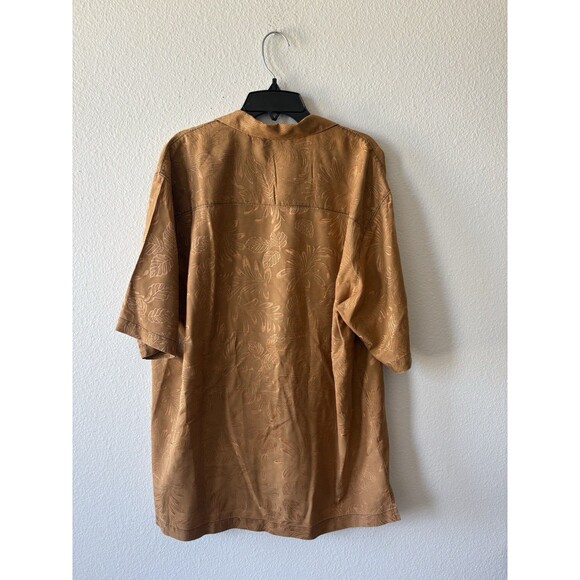 Tommy Bahama Men's Silk Short Sleeve Button-Up Shirt Gold Size M - Picture 4 of 6